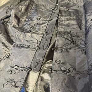 VINTAGE Traditional Asian style jacket/ artsy  / Black silk embroidered / blazer
